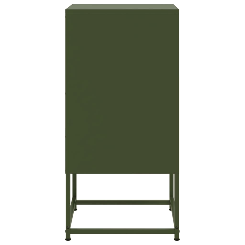 Bedside Cabinet Olive Green 36x39x78 cm Steel