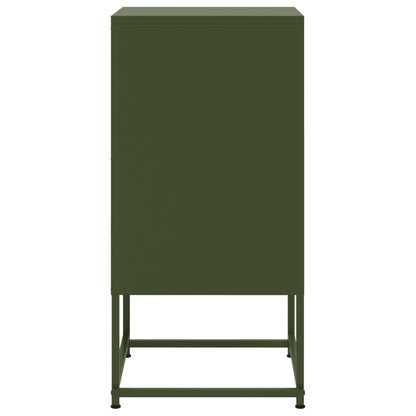 Bedside Cabinet Olive Green 36x39x78 cm Steel