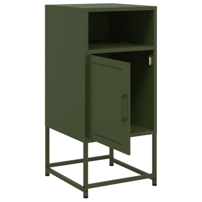 Bedside Cabinet Olive Green 36x39x78 cm Steel