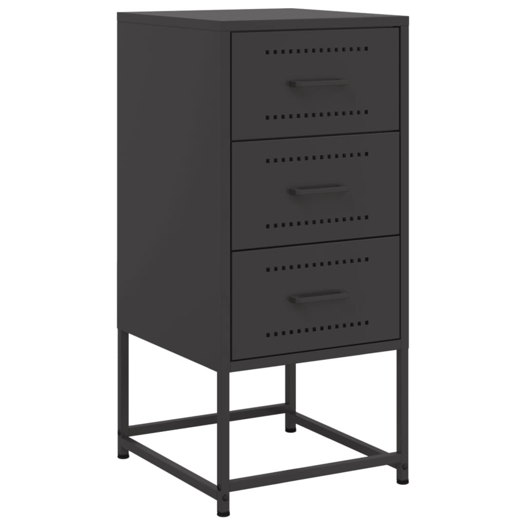 Bedside Cabinet Black 36x39x78 cm Steel