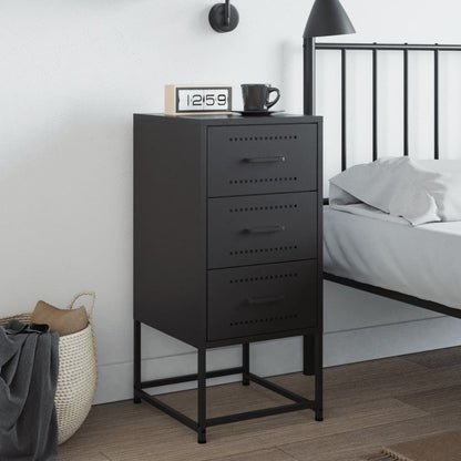 Bedside Cabinet Black 36x39x78 cm Steel