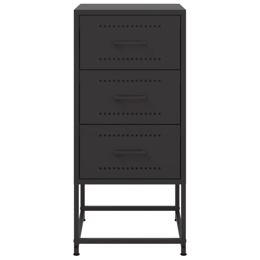 Bedside Cabinet Black 36x39x78 cm Steel