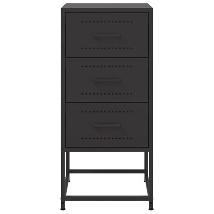 Bedside Cabinet Black 36x39x78 cm Steel