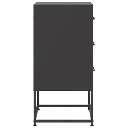 Bedside Cabinet Black 36x39x78 cm Steel