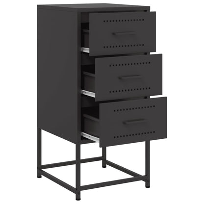 Bedside Cabinet Black 36x39x78 cm Steel