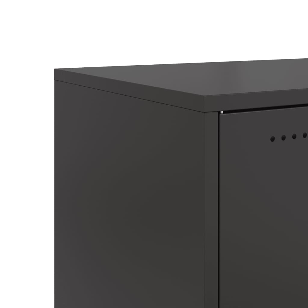 Bedside Cabinet Black 36x39x78 cm Steel