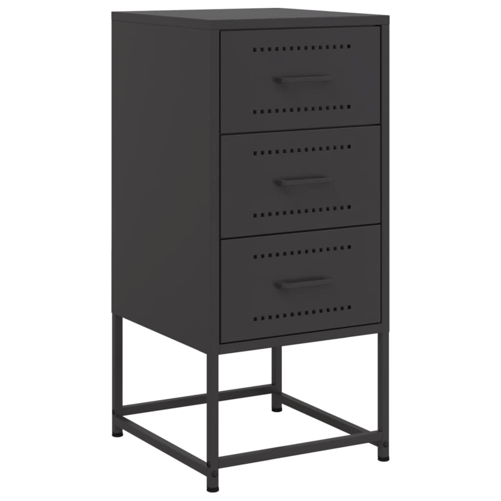 Bedside Cabinets 2 pcs Black 36x39x78 cm Steel