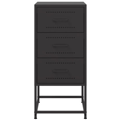 Bedside Cabinets 2 pcs Black 36x39x78 cm Steel