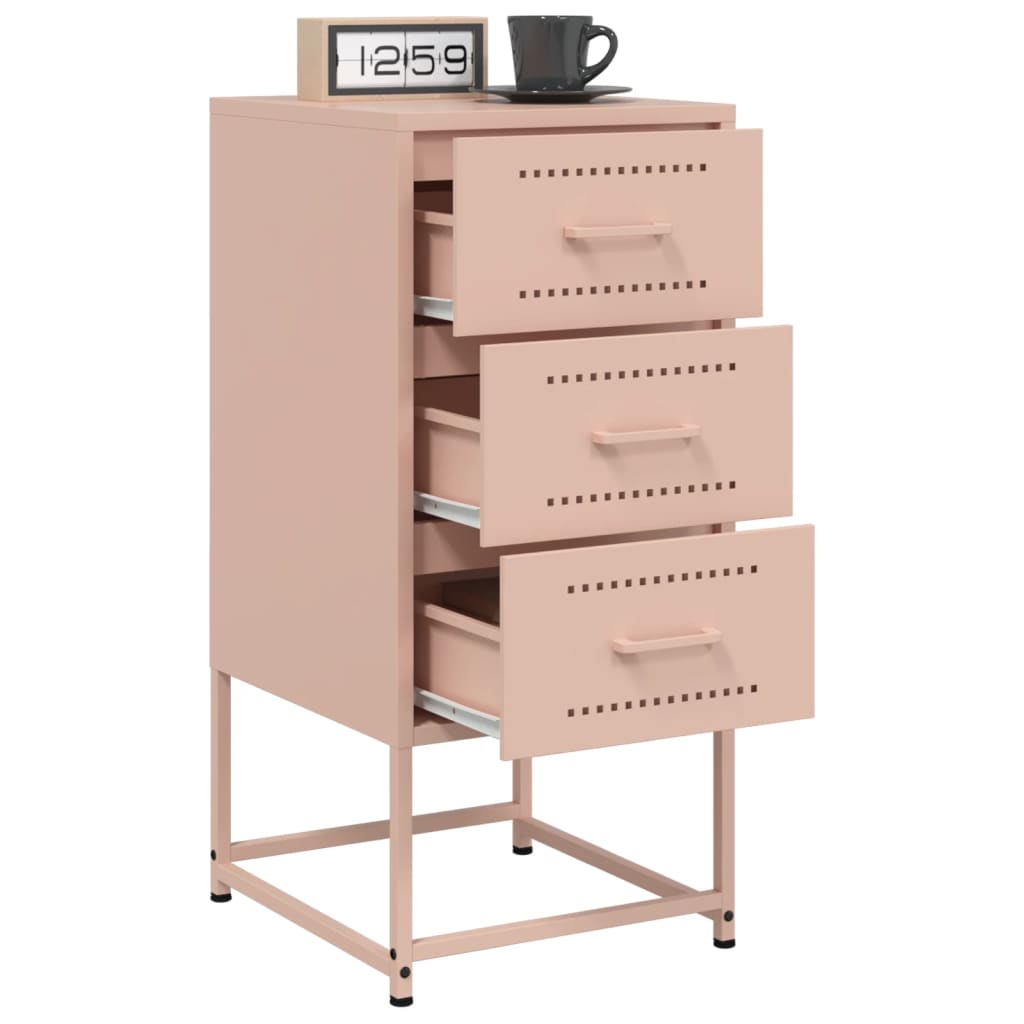 Bedside Cabinets 2 pcs Pink 36x39x78 cm Steel