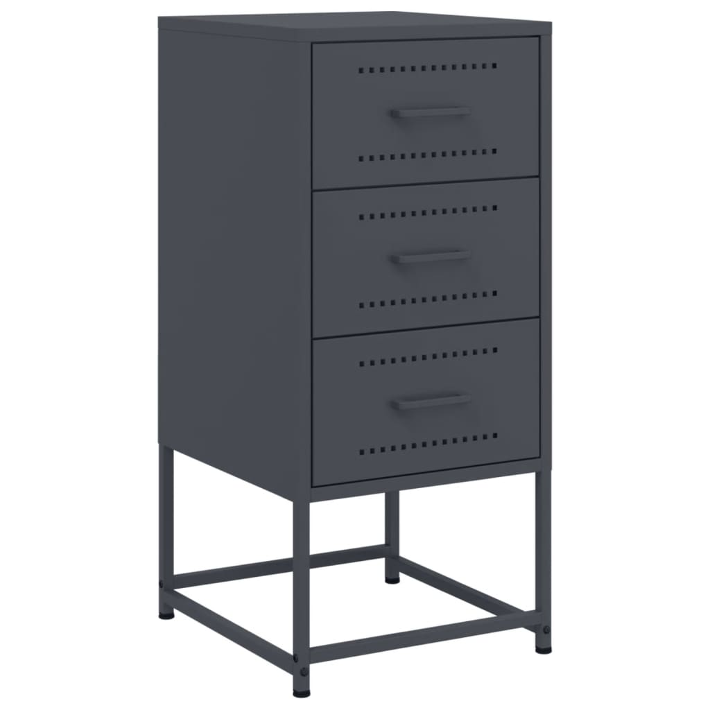 Bedside Cabinet Anthracite 36x39x78 cm Steel