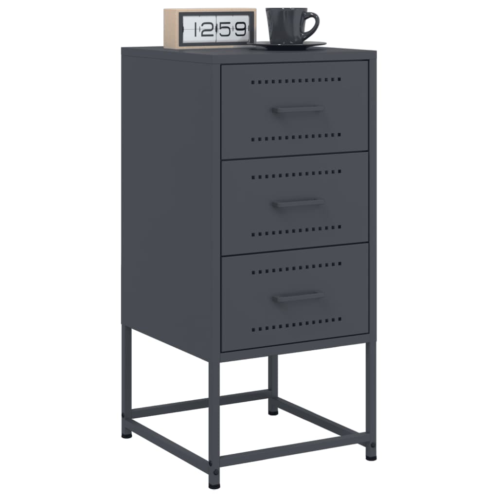 Bedside Cabinet Anthracite 36x39x78 cm Steel