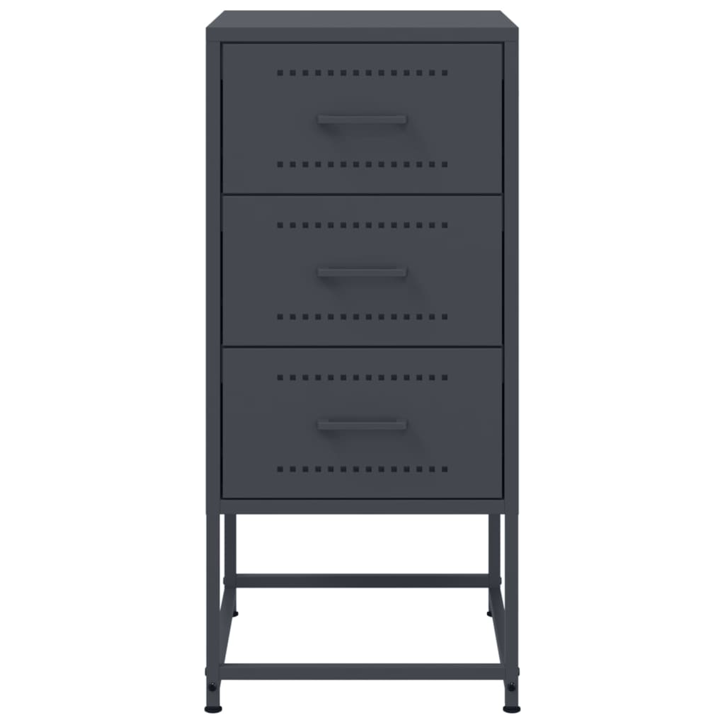 Bedside Cabinet Anthracite 36x39x78 cm Steel