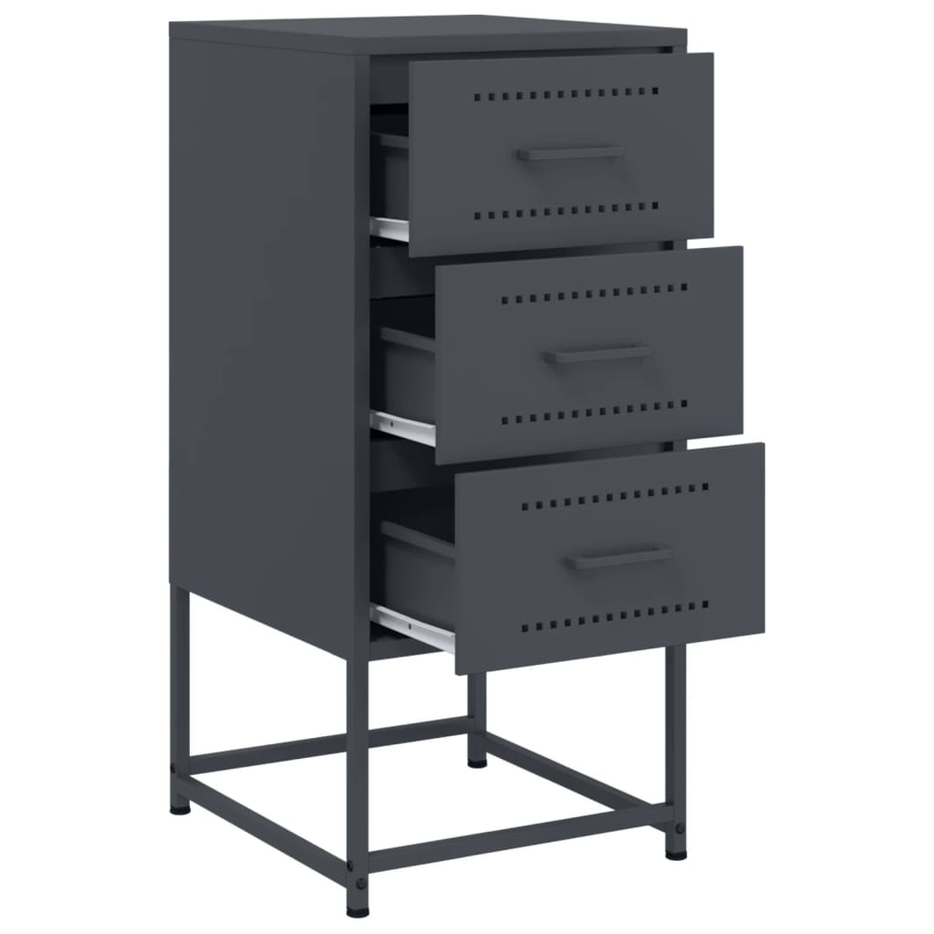 Bedside Cabinet Anthracite 36x39x78 cm Steel