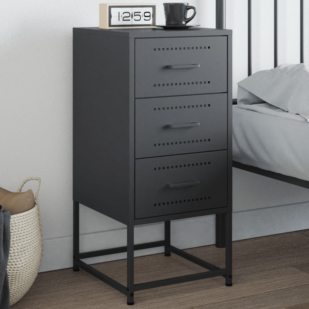 Bedside Cabinet Anthracite 36x39x78 cm Steel