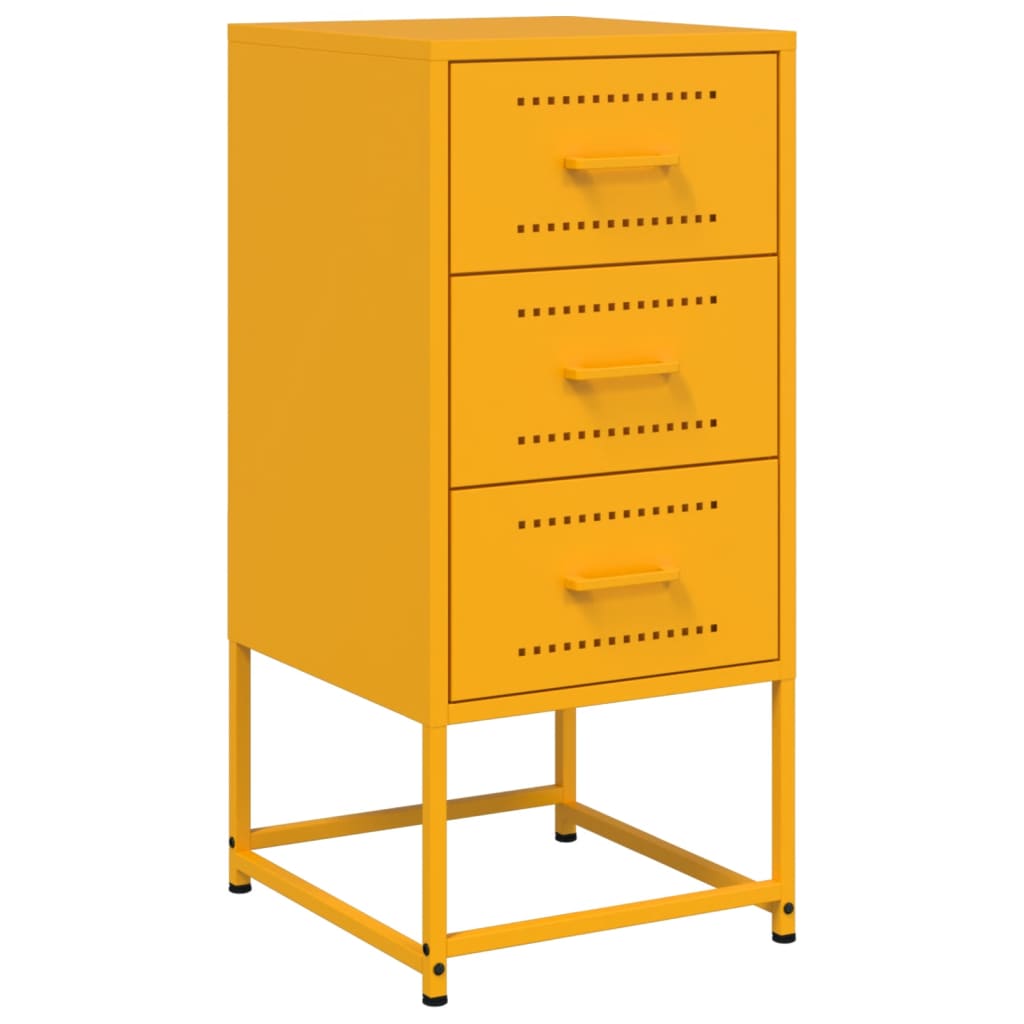 Bedside Cabinet Mustard Yellow 36x39x78 cm Steel