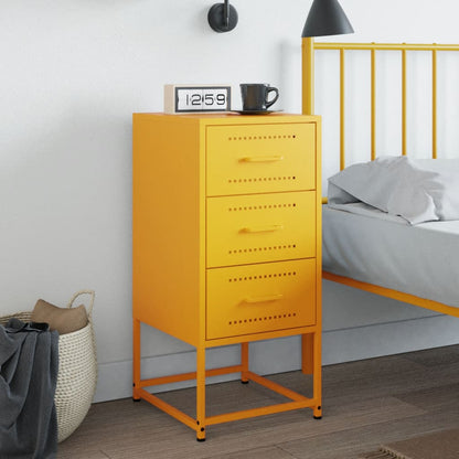 Bedside Cabinet Mustard Yellow 36x39x78 cm Steel