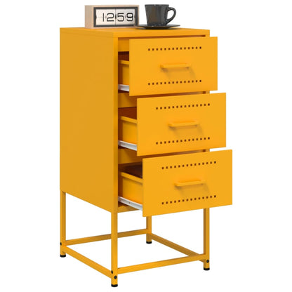 Bedside Cabinet Mustard Yellow 36x39x78 cm Steel