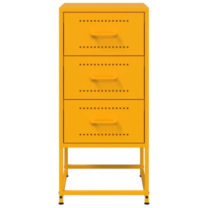 Bedside Cabinet Mustard Yellow 36x39x78 cm Steel