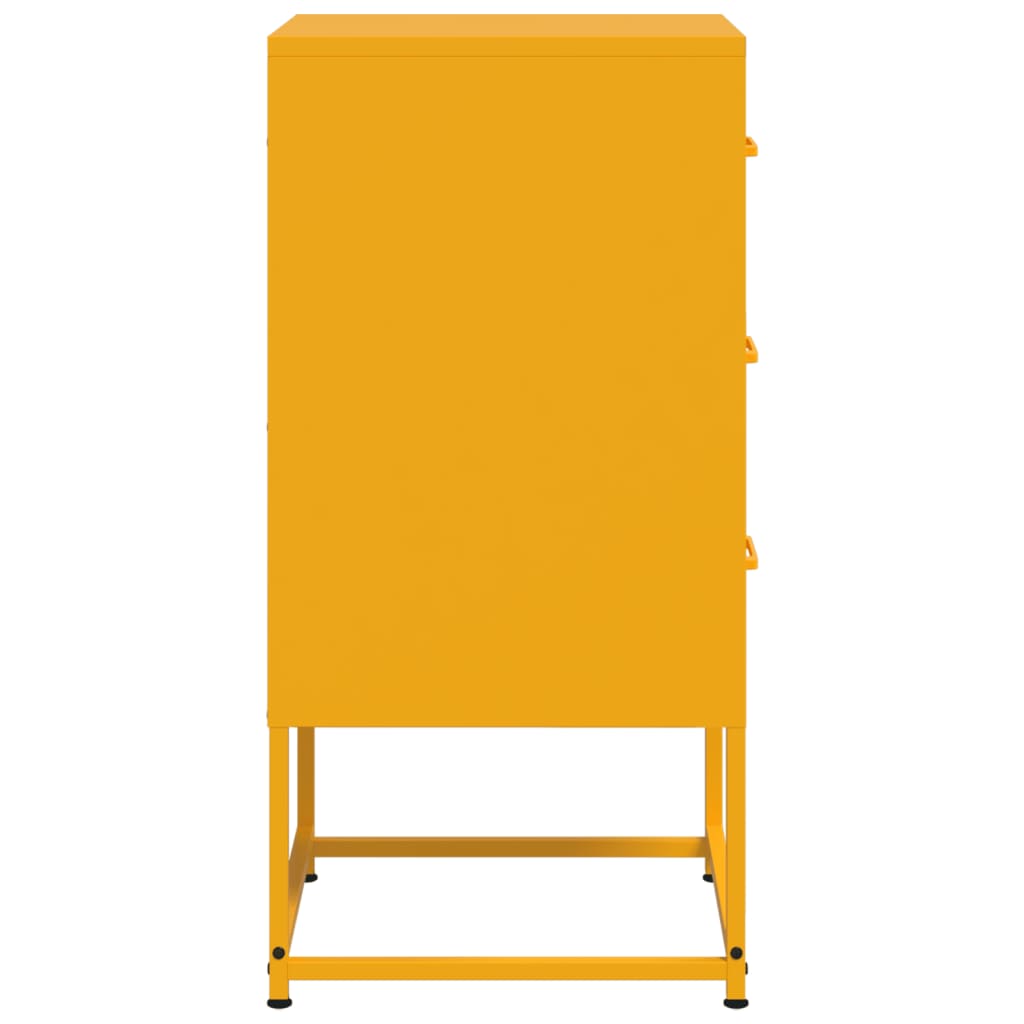 Bedside Cabinet Mustard Yellow 36x39x78 cm Steel