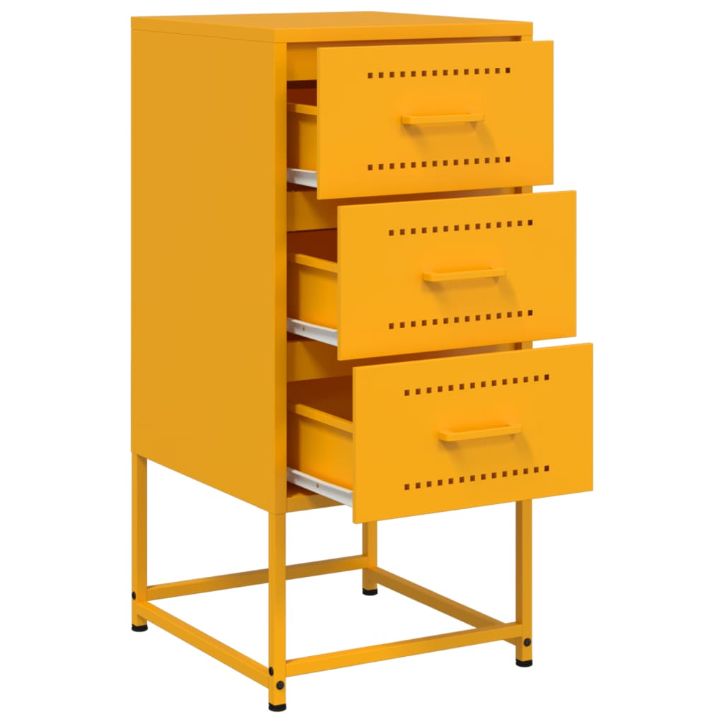 Bedside Cabinet Mustard Yellow 36x39x78 cm Steel