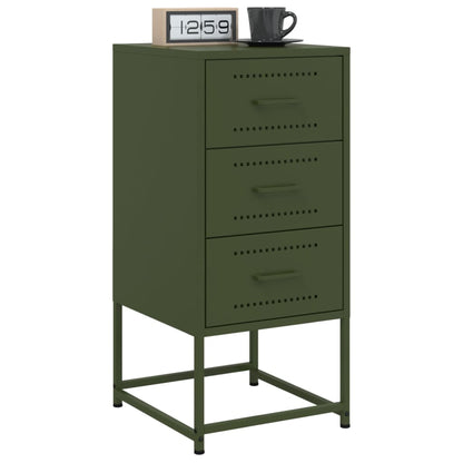 Bedside Cabinet Olive Green 36x39x78 cm Steel