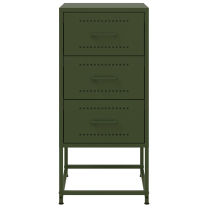 Bedside Cabinet Olive Green 36x39x78 cm Steel