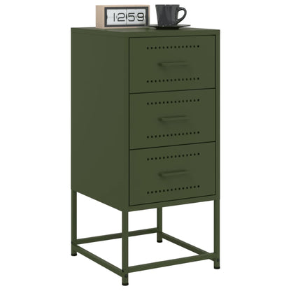 Bedside Cabinets 2 pcs Olive Green 36x39x78 cm Steel