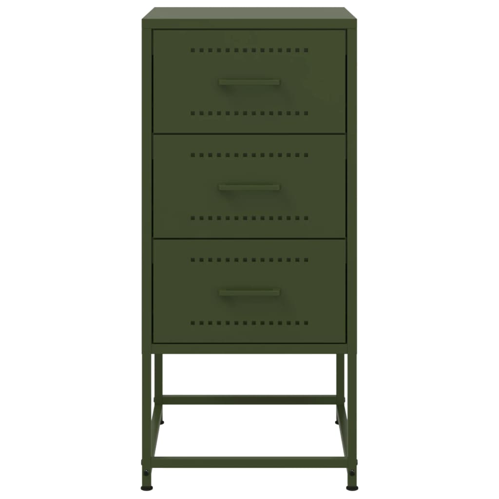 Bedside Cabinets 2 pcs Olive Green 36x39x78 cm Steel