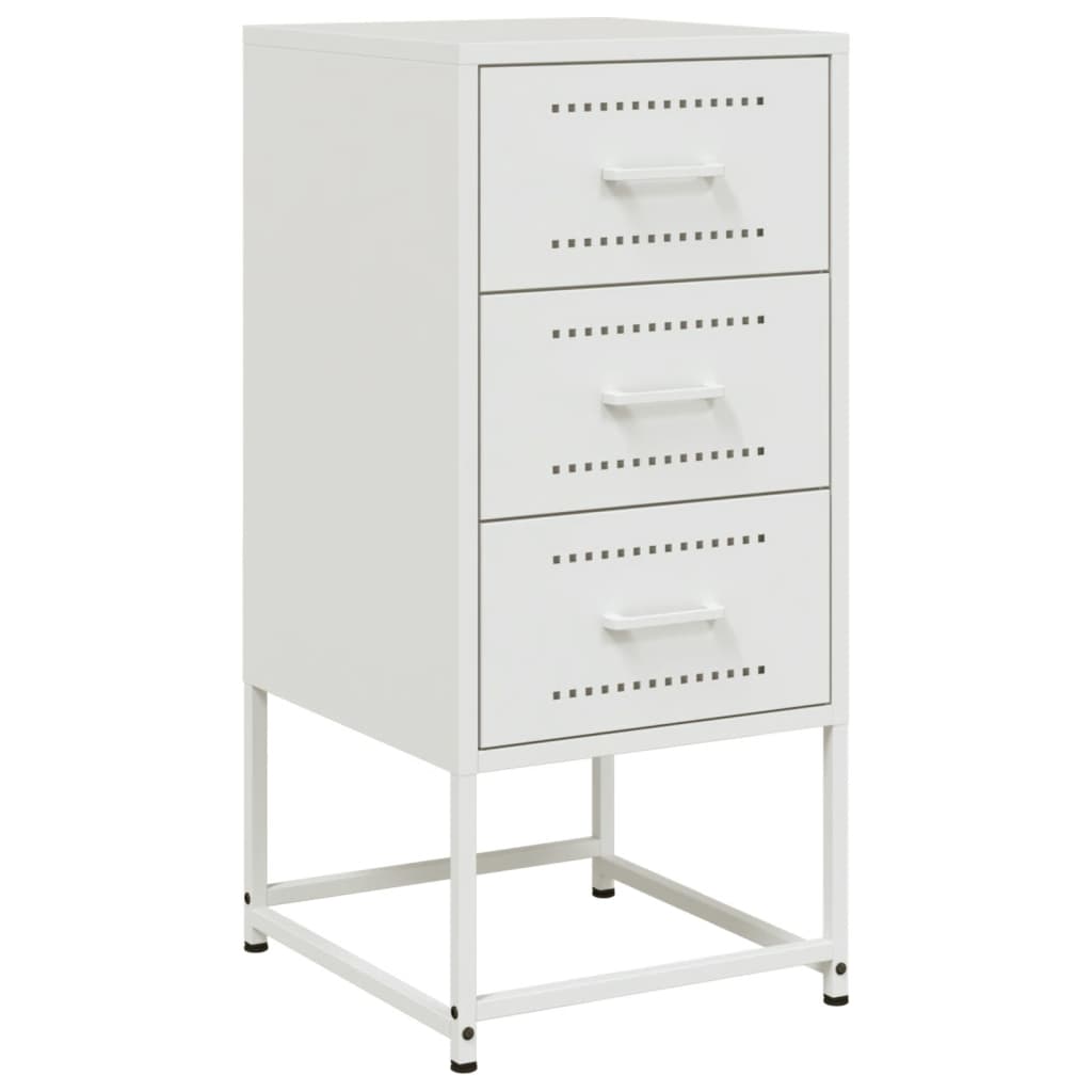 Bedside Cabinet White 36x39x78 cm Steel