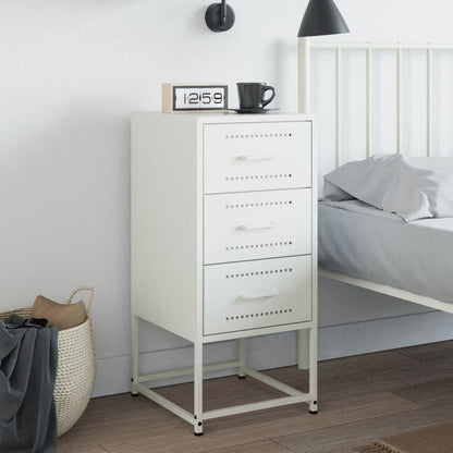 Bedside Cabinet White 36x39x78 cm Steel