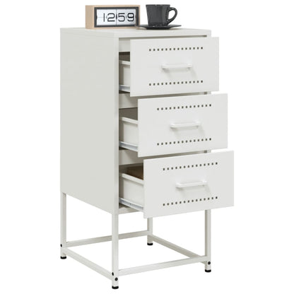 Bedside Cabinet White 36x39x78 cm Steel