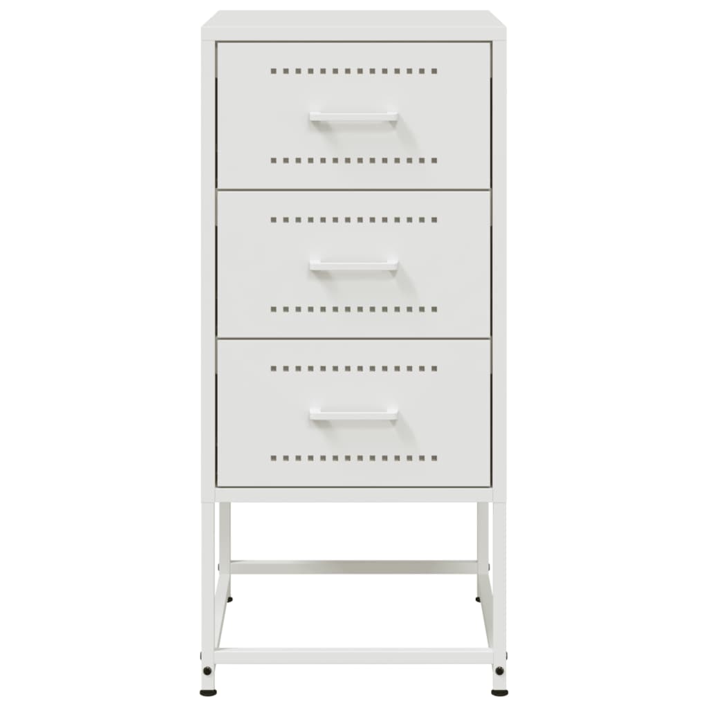 Bedside Cabinet White 36x39x78 cm Steel