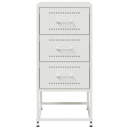 Bedside Cabinet White 36x39x78 cm Steel