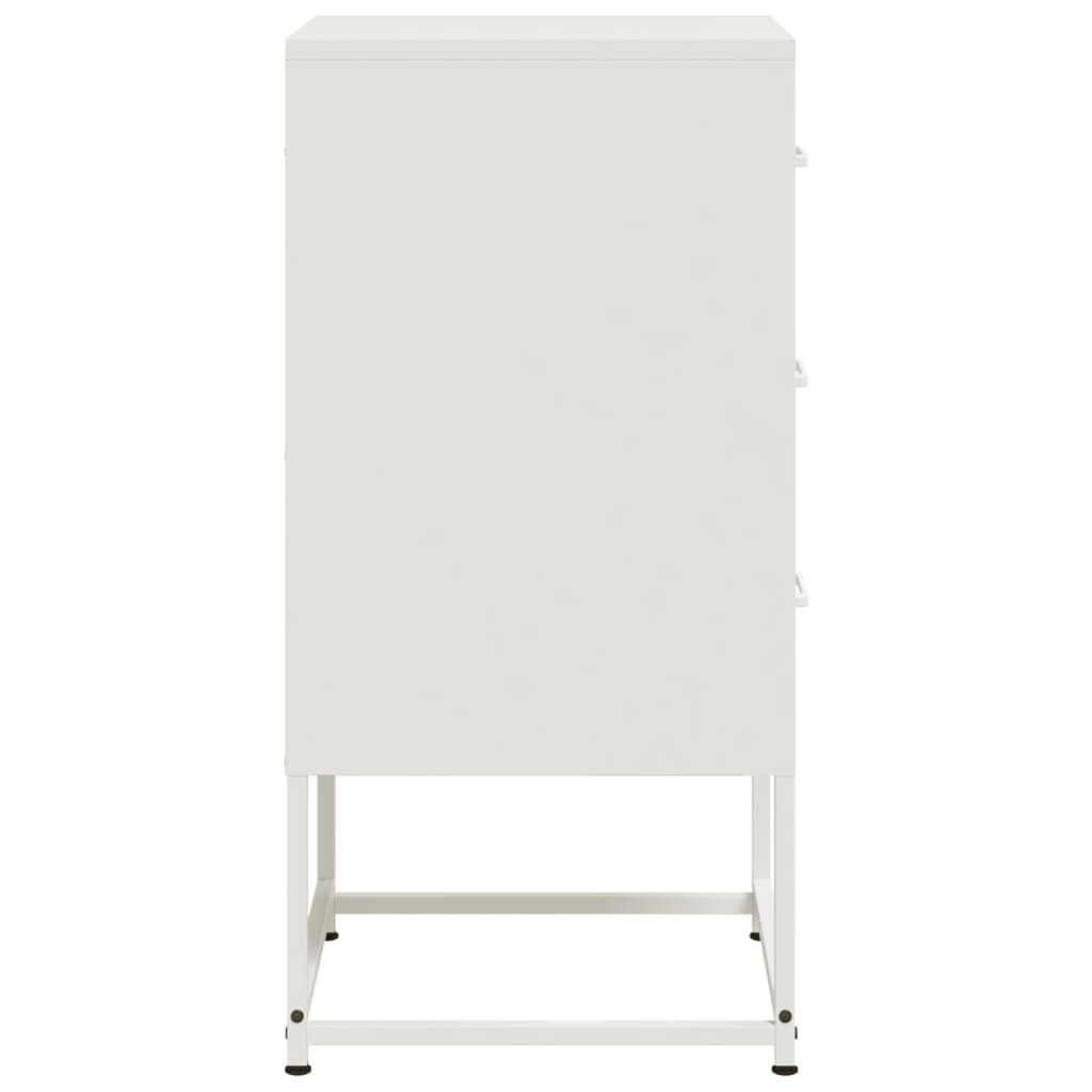 Bedside Cabinet White 36x39x78 cm Steel