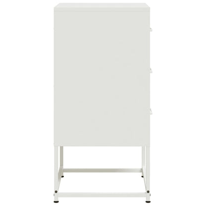 Bedside Cabinet White 36x39x78 cm Steel