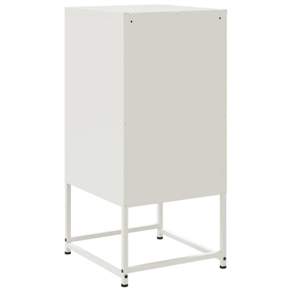 Bedside Cabinet White 36x39x78 cm Steel