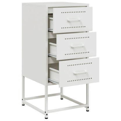 Bedside Cabinet White 36x39x78 cm Steel