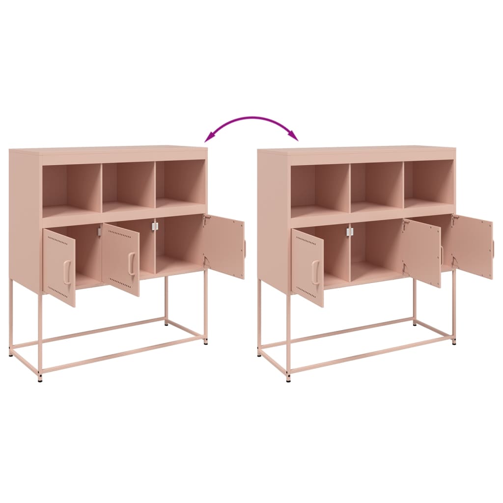 Sideboard Pink 100.5x39x107 cm Steel