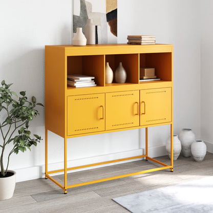 Sideboard Mustard Yellow 100.5x39x107 cm Steel