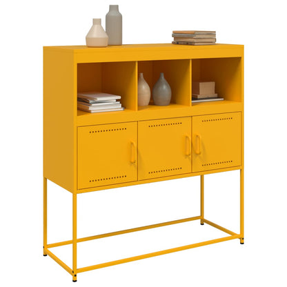 Sideboard Mustard Yellow 100.5x39x107 cm Steel