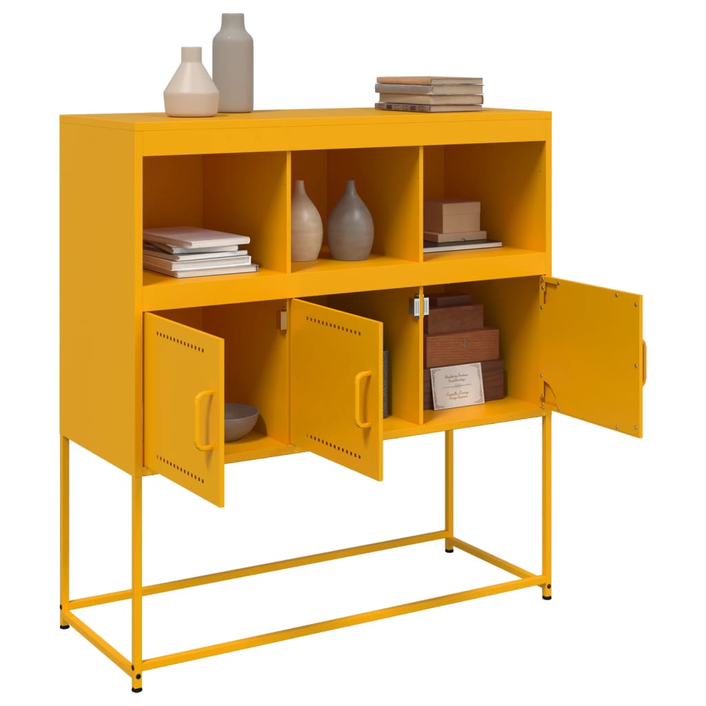 Sideboard Mustard Yellow 100.5x39x107 cm Steel