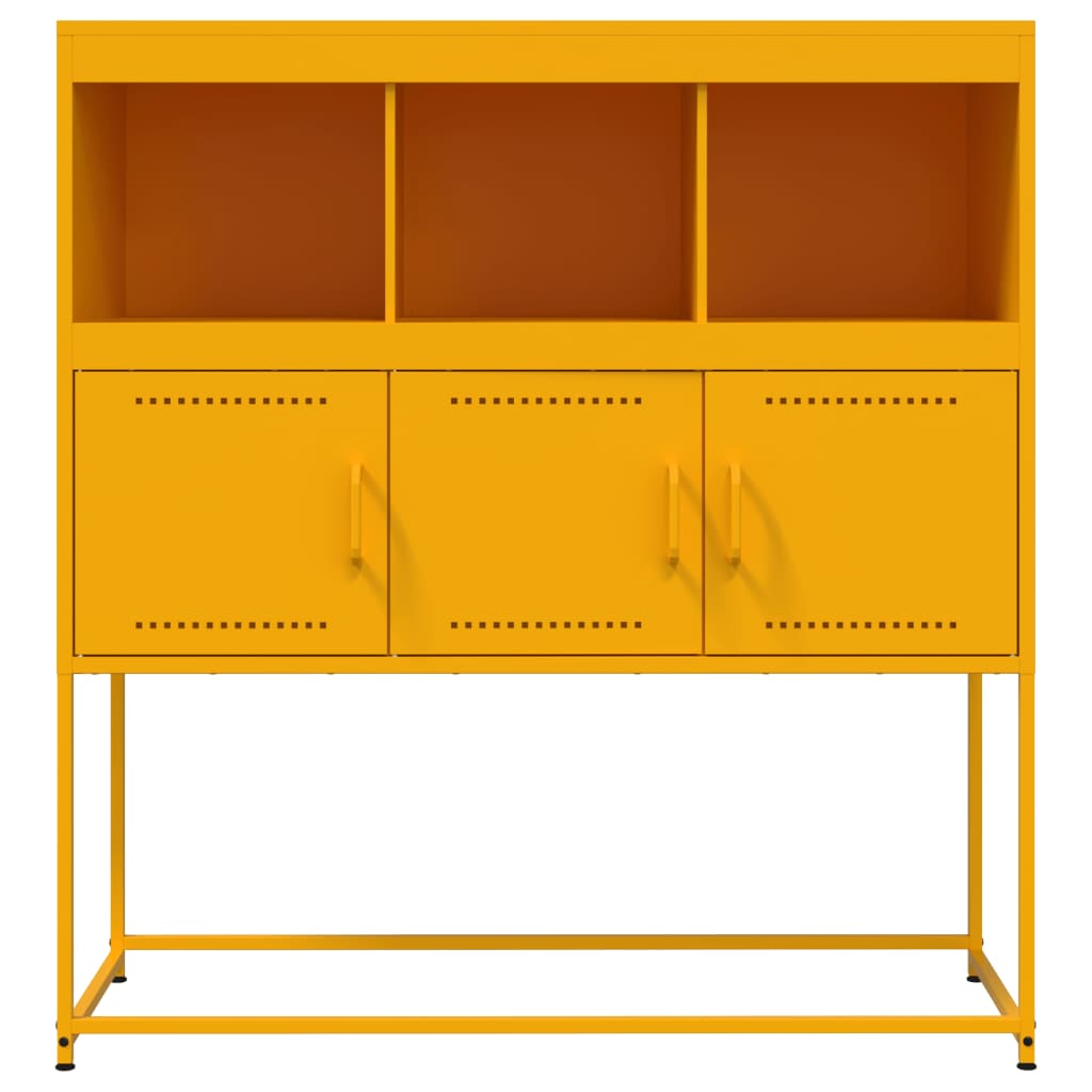 Sideboard Mustard Yellow 100.5x39x107 cm Steel