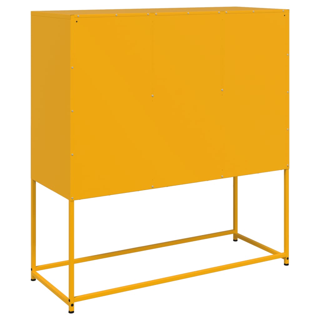 Sideboard Mustard Yellow 100.5x39x107 cm Steel