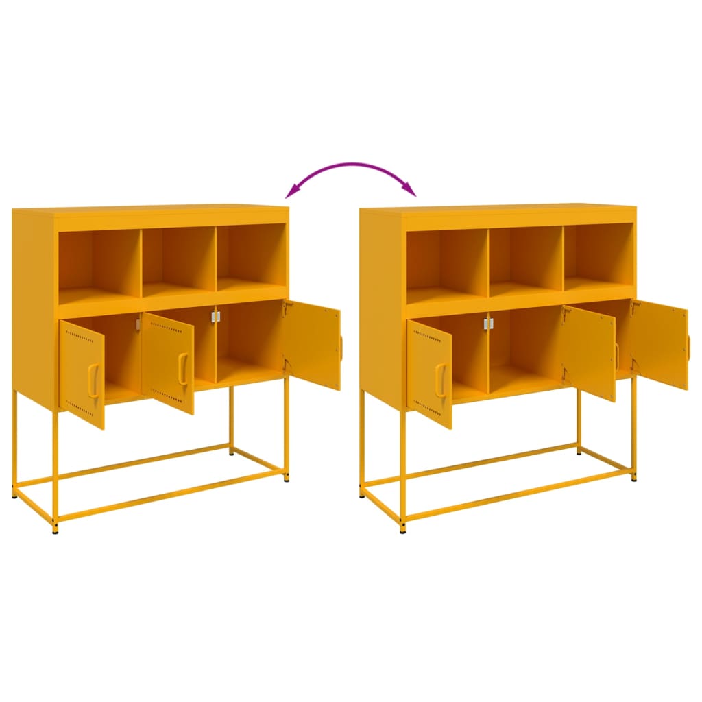 Sideboard Mustard Yellow 100.5x39x107 cm Steel