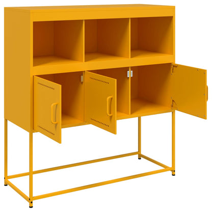 Sideboard Mustard Yellow 100.5x39x107 cm Steel