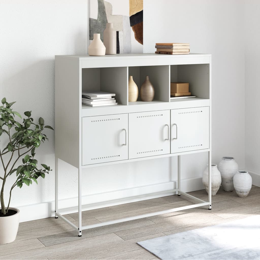 Sideboard White 100.5x39x107 cm Steel