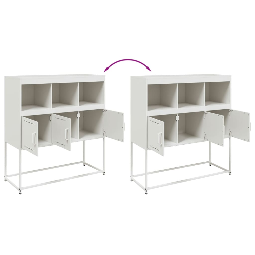 Sideboard White 100.5x39x107 cm Steel