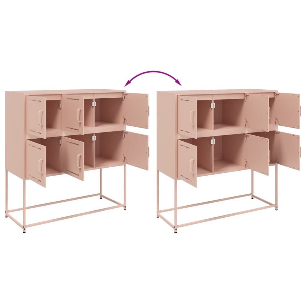 Sideboard Pink 100.5x39x107 cm Steel