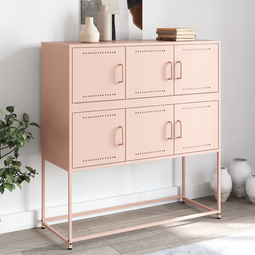 Sideboard Pink 100.5x39x107 cm Steel