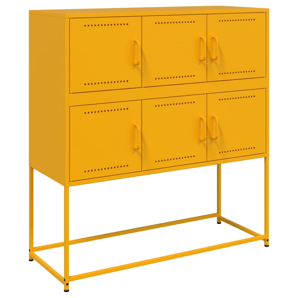 Sideboard Mustard Yellow 100.5x39x107 cm Steel